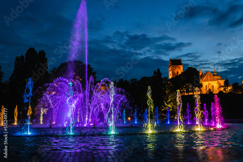 Multimedia Fountain Park in Podzamcze area, Warsaw city, Poland