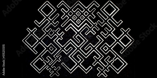 ket pattern on a black background, abstract black and white background