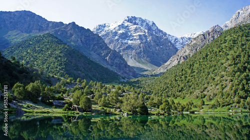Beautiful lake in Fann mountains. Pamir-Altay in Tajikistan.