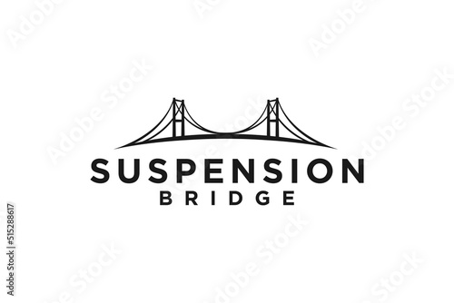 Suspension bridge logo silhouette golden gate building landmark san fransisco financial investment company