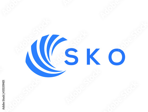 SKO Flat accounting logo design on white background. SKO creative initials Growth graph letter logo concept. SKO business finance logo design. 