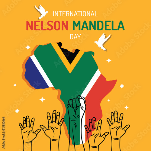 International Nelson Mandela Day Abstract Poster