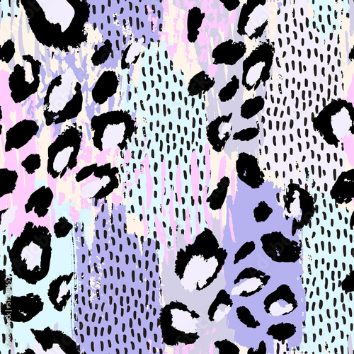 Abstract paint stroke, dots, leopard spots, stains, smear with minimal texture background