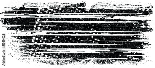 Glitch distorted grungy shape . Noised grange texture. Textured and glitched shapes .Grunge texture. Screen print and noise effect .Vector overlay background with a halftone dots screen print texture.