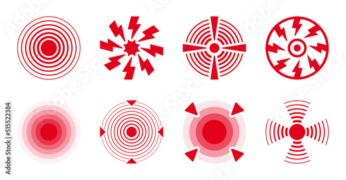 Pain icon vector set. Painful injury sign symbol illustration.