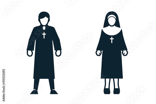 Priest, Nun, Uniform and People icons