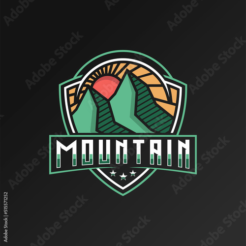 Mountain logo design vector illustration, outdoor adventure