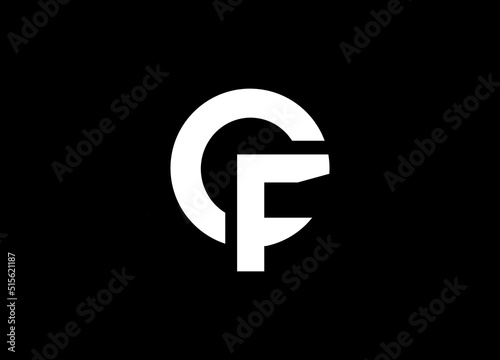 cf latter vector logo abstrack templete