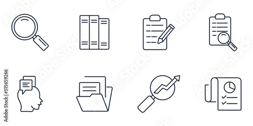 case study icons set . case study pack symbol vector elements for infographic web