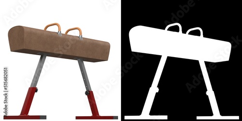 3D rendering illustration of a pommel horse