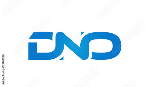 Connected DNO Letters logo Design Linked Chain logo Concept