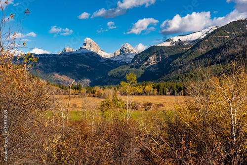 View of the Tetons in Alta, Wyoming.