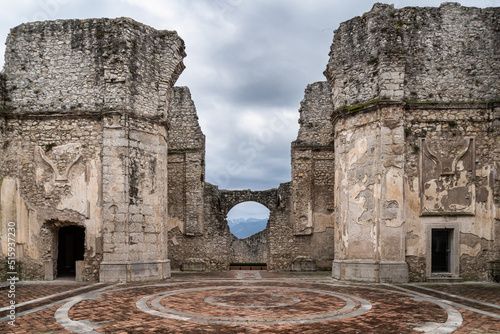 Ruins of Abbazia del Goleto, a medieval abbey built in 12th century, Sant'Angelo dei Lombardi, Campania, Italy