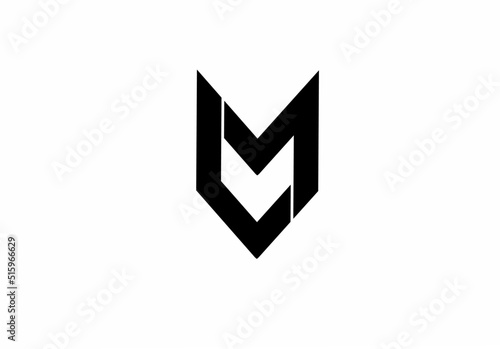 Ml LM m l initial letter logo isolated on white background