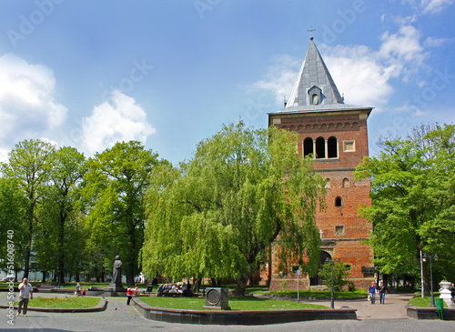 Belfry of the Church of St. Bartholomew in Drogobych, Ukraine