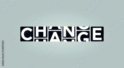 Change logo unit design. Concept of changing counter at airport arrival departure. Poster, Banner, Mnemonic, Graphic, Template, Icon, Label, Greeting Card, Web wallpaper. Constant change theme 