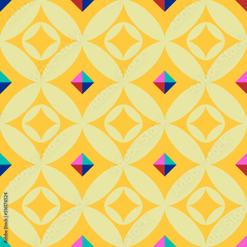 geometric floral seamless pattern design. Vector yellow background. Ethnic pattern. geometric Ethnic pattern, geometric pattern