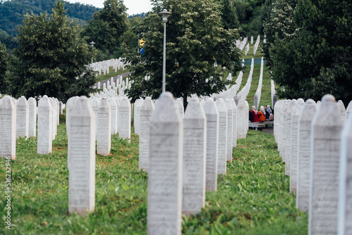 Women Mourning at Srebrenica Memorial Center, Potočari Bosnia