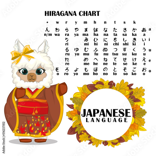 hiragana symbols japan alphabet. Japanese language design vector