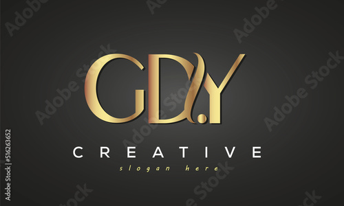 GDY creative luxury stylish logo design with golden premium look, initial tree letters customs logo for your business and company