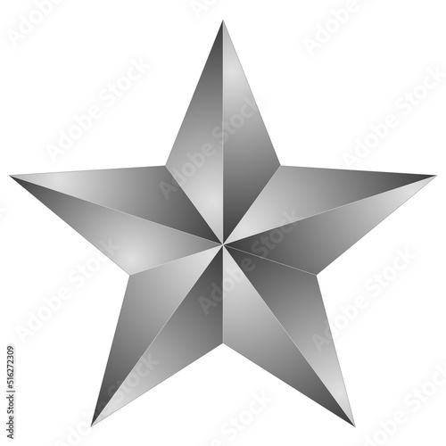 3d silver star on a white background