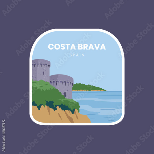 Emblem patch illustration of costa brava spain