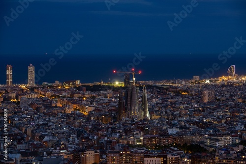 city night view of Barcelona, Spain