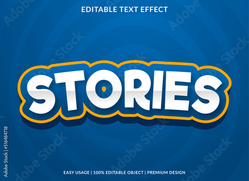 stories editable text effect template with abstract style use for business logo and brand