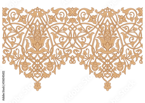 Byzantine traditional historical floral motifs, pattern. Clip art, set of elements for design Vector illustration.