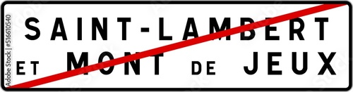 Panneau sortie ville agglomération Saint-Lambert-et-Mont-de-Jeux / Town exit sign Saint-Lambert-et-Mont-de-Jeux