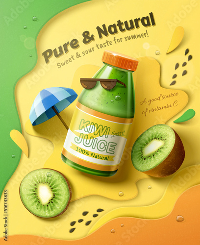 Green kiwi juice promo ad