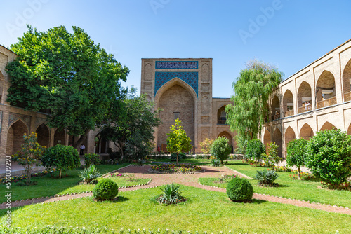 TASHKENT, UZBEKISTAN - JUNE 08, 2022: KHistorical theological school of Kukeldash Madrasah, in Tashkent