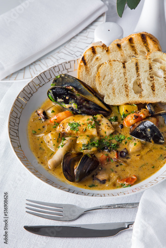 Soup with mussels