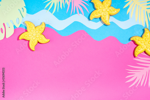  Paper art colorful summer background