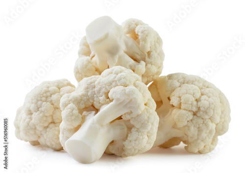 Heap of cauliflower on a white background. Isolated