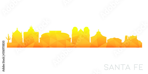 Santa Fe, NM, USA Low Poly Skyline Clip Art City Design. Geometric Polygon Graphic Horizon Icon. Vector Illustration Symbol.
