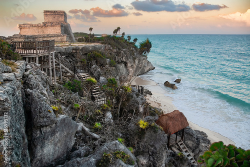 Ruins of tulum the famous coastal city of the mayans