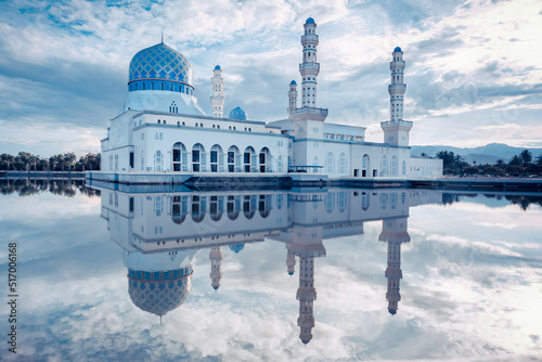 Masjid Putra in the evening in Putrajaya, Malaysia