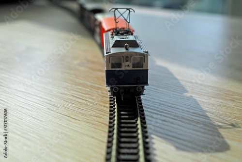 Soft focus of a model train (N gauge) engine with pantograph mechanism