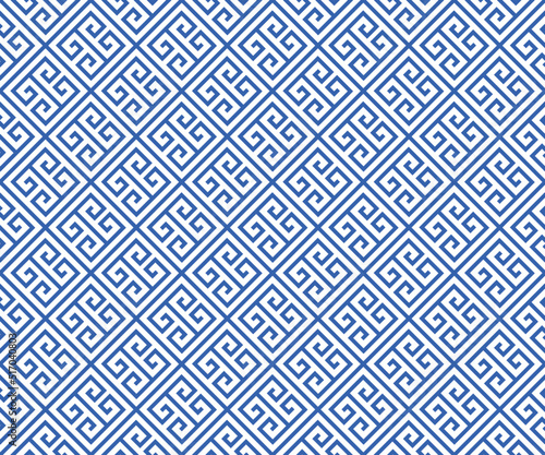 abstract blue and white greek key vector graphic seamless pattern geometrical wallpaper