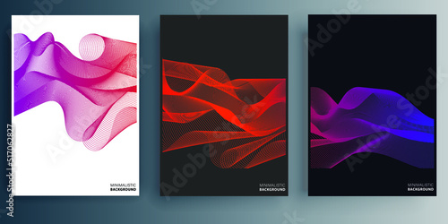 Bright poster with dynamic waves. Minimal design for flyer, poster, brochure cover, background, wallpaper, typography or other printing products. Vector illustration