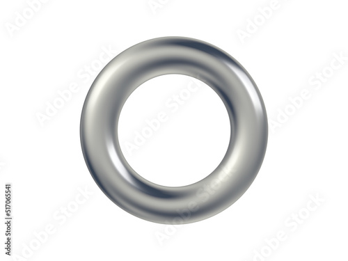 Metal torus isolated on white background. 3d illustration.
