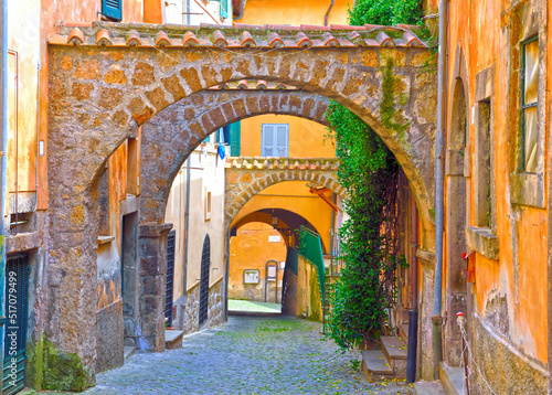 the historic center of Tuscania Italy