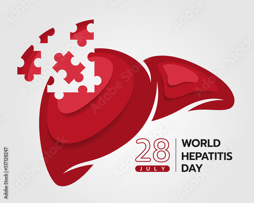 world hepatitis day - The liver is a puzzle piece vector design