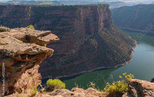 Overhanging ledges above the canyon of the Green River at Dinosaur National Monument