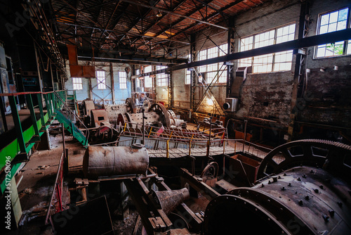 Old mining processing plant. Ore-dressing treatment with classifiers