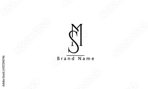 SM MS S M abstract vector logo monogram template
