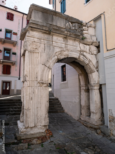 Arco di Riccardo or Richard's Arch, a Roman Triumphal Arch in Trieste, Italy
