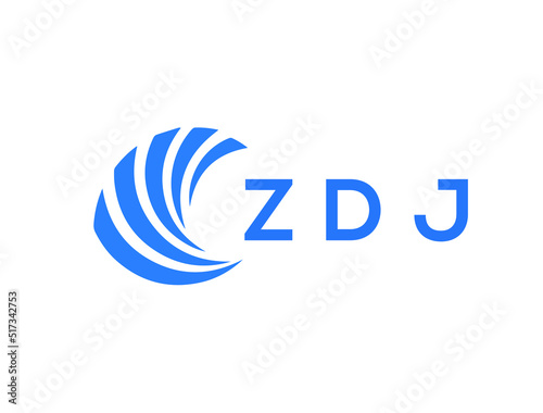 ZDJ Flat accounting logo design on white background. ZDJ creative initials Growth graph letter logo concept. ZDJ business finance logo design. 