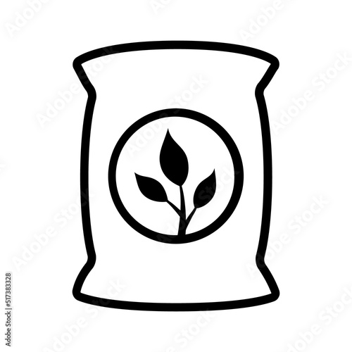 Bag of plant fertilizer line art vector icon for apps and websites